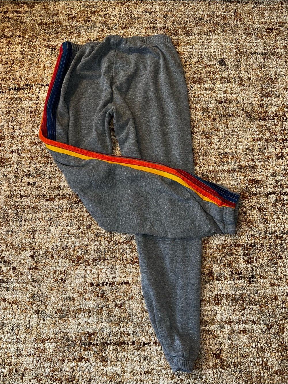 Aviator Nation Gray Joggers with Rainbow Side Stripes - Picture 6 of 6